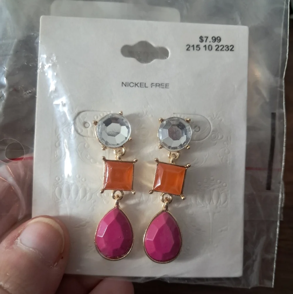 Colorful dangle earrings nickel free